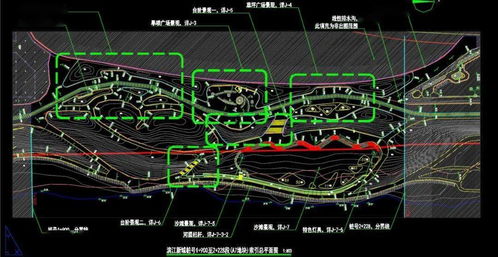 折线曲线交织构图 现代自然和谐共生 滨水商业旅游景观带园林工程设计全套施工图